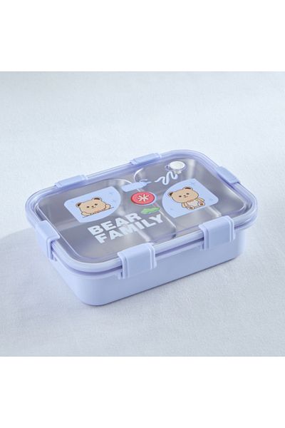 Home Box Neo Bear Family 2-Grid Stainless Steel Lunch Box 800 ml