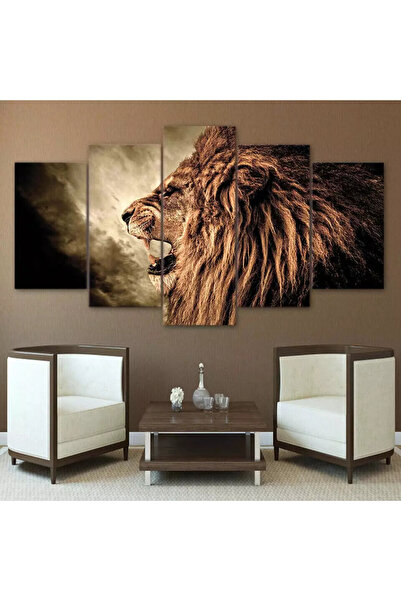 fabriflow exclusive Aslan Tasarımlı desenli Dekoratif 5li Mdf Hediyelik Ofis ...