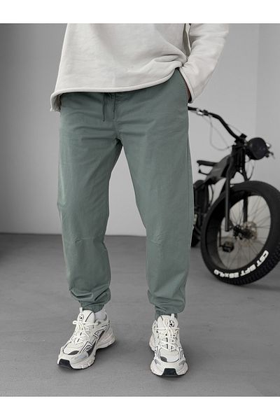 BYBASICMAN Green Sequence Stitched Gabardine Jogger Yp-5018