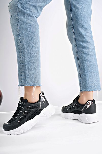 McDark Black Leopard Print Women's Sneakers Ultra Light -9