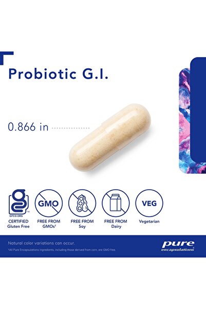 Pure Encapsulations Probiotic G.I. - Shelf Stable for Intestinal Health - Lactobacillus & Bifidobacterium - 60 Capsules