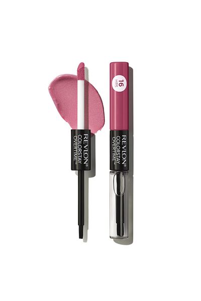 Revlon Liquid Lipstick & Gloss, ColorStay Overtime, Dual Ended, 005 Infinite Raspberry, 0.07 Fl Oz