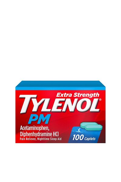 Tylenol Extra Strength PM Pain Reliever & Sleep Aid, 500mg Acetaminophen, 25mg Diphenhydramine, 100ct