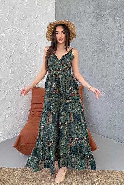 ASEDE Φόρεμα από 100% βισκόζη Bohemian Alacati Φόρεμα βισκόζης με λουράκια