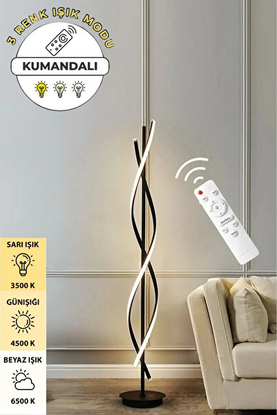 ABAJUR EVİM Dominikİ Özel Tasarım Modern 3 renk Ledli kumandalı Lambader