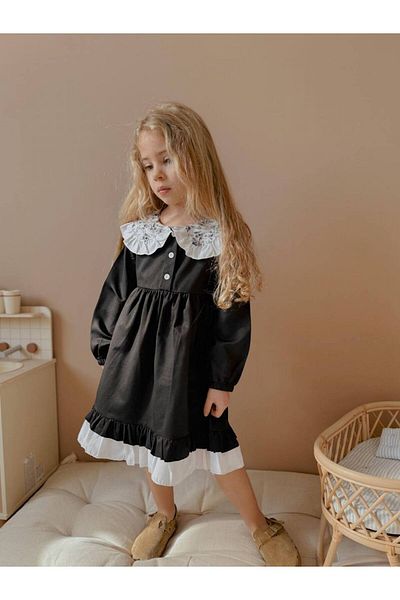 YİGİT BUTİK Rochie pentru fete Yigit Boutique din țesătură popelin cu guler cămașă