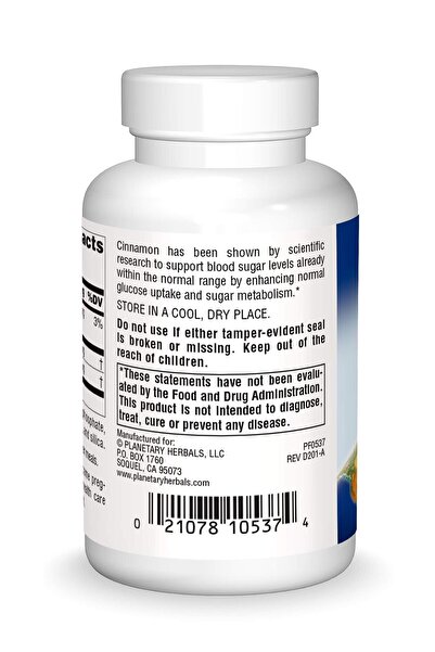 Planetary Herbals Full Spectrum Cinnamon Extract 200Mg Tablets, 120 Pieces