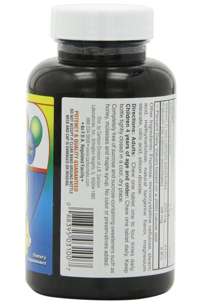 Carlson Labs, Carlson For Kids Chewable Vitamin C, 250mg, 60 Tablets