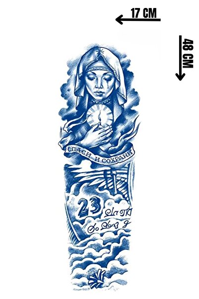 Barly 30 Gün / 1 Ay Kalıcı Rahibe Figürlü 12 Saat Sonra Kararan Geçici Kol Dövme Tattoo
