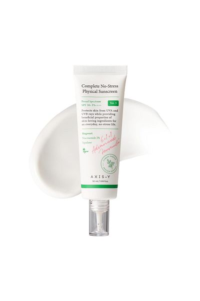 AXIS-Y SPF 50 Mineral Sunblock with Niacinamide, Zinc Oxide - Vegan Korean Skin Care - 1.69 oz.