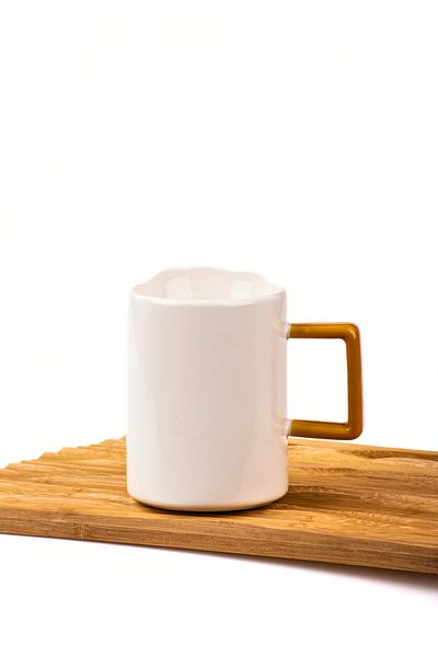 MUKKO HOME Cute Bear Embossed Porcelain Mug - 350 Ml, Hand Decor Painting, Stylish and Durable Mug