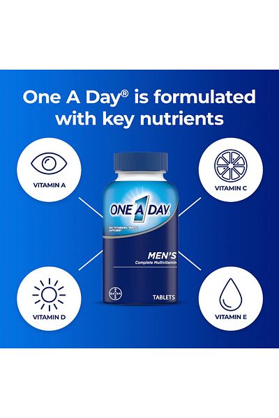 One A Day Men's Multivitamin with Vitamins A, C, D, E, Zinc, B12, Calcium for Immune Support, 200ct