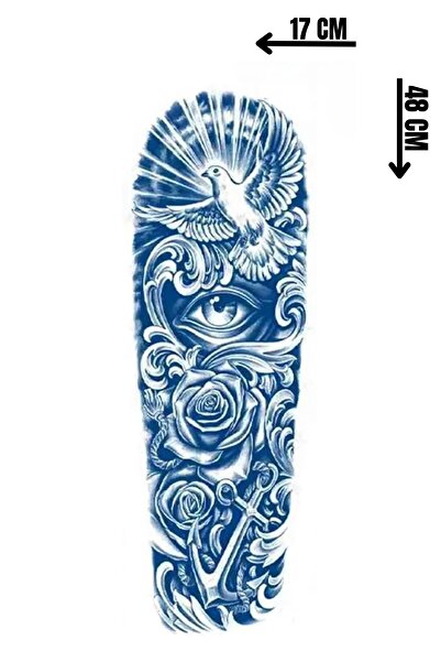 Barly 30 Gün / 1 Ay Kalıcı Güvercin Ve Göz Figürlü 12 Saat Sonra Kararan Geçici Kol Dövme Tattoo
