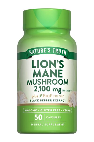 Nature's Truth كبسولات Lions Mane | 2100 مجم | 50 كبسولة | نباتية، غير معدلة ...