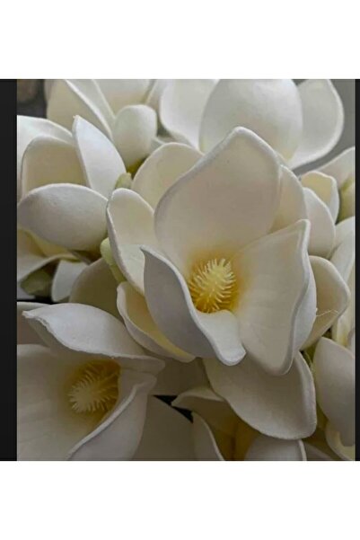 YAPAY ÇİÇEK DERYASI 1 Adet 7 li Manolya Buketi Gelin Çiçeği Saksı Ev Dekor