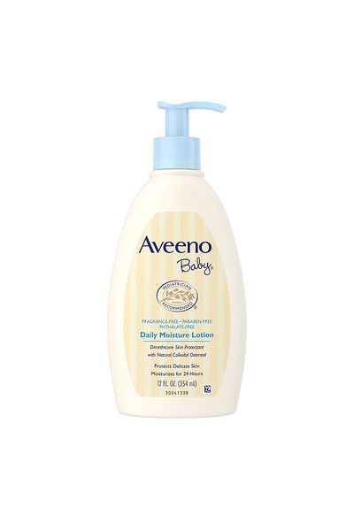 AVEENO Baby Daily Moisture Lotion, Fragrance Free, 12 Ounce