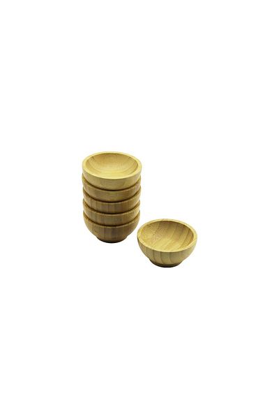 Narnuga 6 Pcs Mini=6Cm Wooden Bamboo Delight Bowl - Snack Bowl (4767) - Mct5955-7984