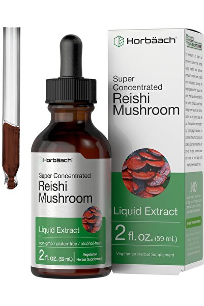 Horbaach مستخلص سائل من فطر الريشي | 2 أونصة سائلة | جانوديرما لوسيدوم | نبات...