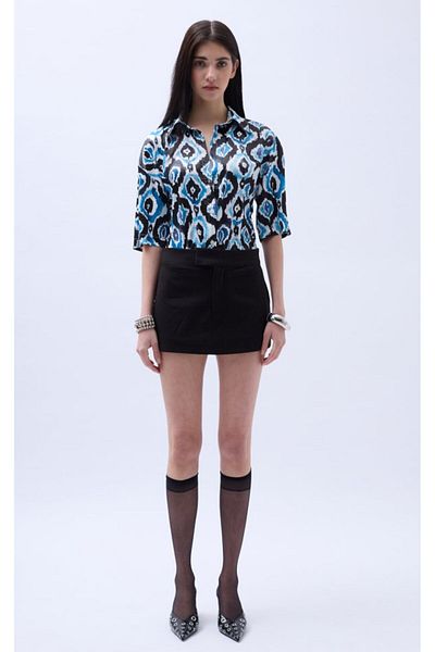 MODAVERA    Patterned Satin Shirt