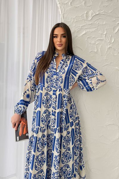 ASEDE Φόρεμα από 100% βισκόζη Bohemian Alaçatı Φόρεμα με κουμπιά βισκόζης Κατάλληλο για Φόρεμα Χιτζάμπ