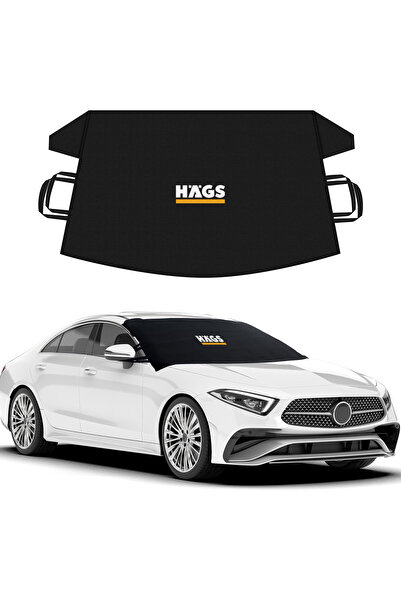 HAEGS Buz ve Kar Önleyici Araç Ön Cam Örtüsü Brandası / Oto Ön Cam Koruyucu (175x106cm) STD Siyah