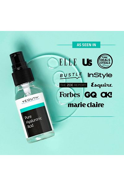 YEOUTH Pure Hyaluronic Acid Serum for Face, Hydrating Serum for Dry & Dull Skin, 1oz