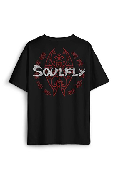 Kendim Seçtim Soulfly Metal Muzika Rok Muzika Pamuk lu Štampano Oversize kroj...