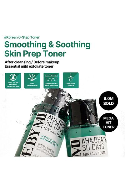 Some By Mi AHA BHA PHA Miracle Toner - 5.07Oz, Exfoliating Korean Toner for All Skin Types