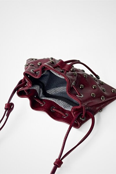 Yuka Atelier Nia Studded Drawstring Detailed Crossbody and Shoulder Bag