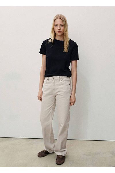 MANGO Woman Straight-Cut Mid-Waist Miami Jeans