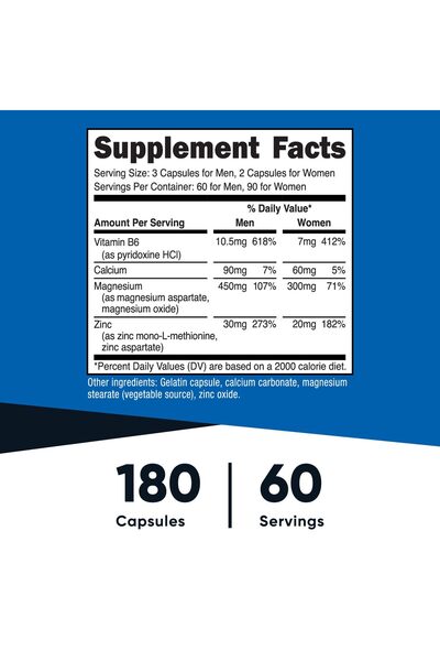 Nutricost ZMA 180 Capsules - Non-GMO and Gluten Free ZMA Supplement