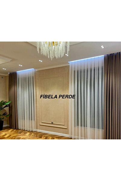 FİBELA PERDE BEYAZ RENK MODERN GREK 1/2 PİLELİ TÜL PERDE,ÜTÜ İSTEMEZ KIRIŞMAZ...