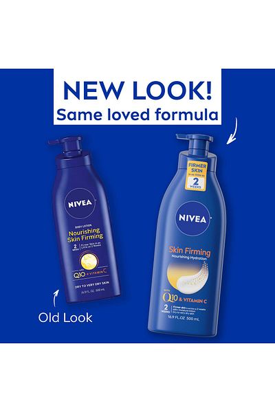 NIVEA Firming Body Lotion with Q10 & Vitamin C for Dry Skin, 16.9 Fl Oz Pump