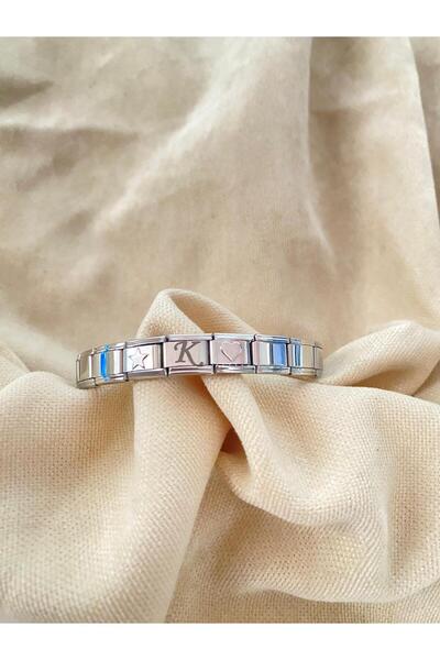 bijoux uniques سوار ساحر إيطالي على شكل قلب ونجمة مع حرف K