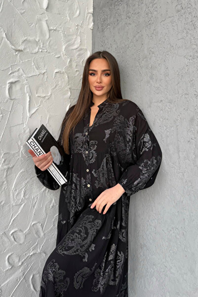 ASEDE 100% viskóza Bohemian Alaçatı šaty s knoflíky viskózové šaty vhodné pro hidžáb