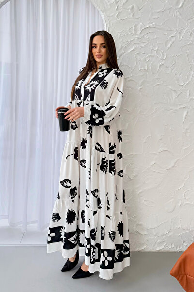 ASEDE Φόρεμα Bohemian Alacati από 100% βισκόζη Ethnic Yap Patterned Viscose Φόρεμα Κατάλληλο για Ρόμπα Hijab