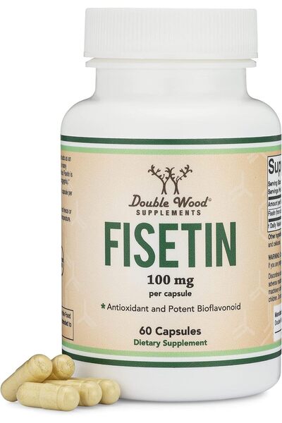 Double Wood Supplements Fisetin Supplement - 100mg Bioactive Flavonols, 60 Count (Senolytic Aging Support) by Double Wood