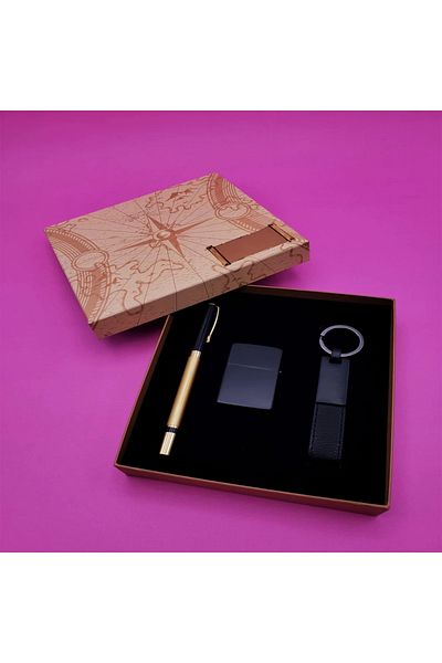RubyBoutiques Lighter Keychain and Metal Rollerball Pen - Blc3224-1181