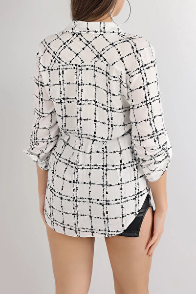 hazelin Women's White Ethnic Patterned Viscose Shirt Hzl25W-Bd 136391