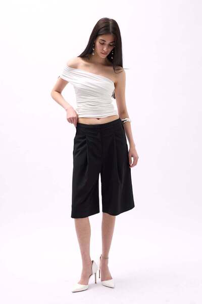 Maxi modena One Shoulder Gathered White Blouse