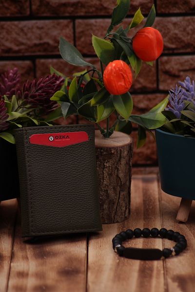 Ozka Leather Collection Δερμάτινη κάρτα με αυτόματο μηχανισμό - Δώρο βραχιολάκι 2