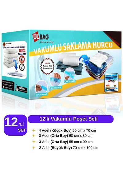 ÜLBAG Marufmarket Σετ 12 τσάντες αποθήκευσης κενού - τσάντα κενού - τσάντα κενού