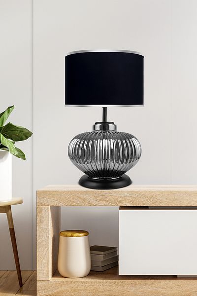 MINIMAL ETICARET VE BILGI TEKNOLOJILERI Ellipse Silver Chrome Glass Lampshade