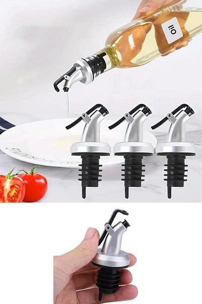 jetfast 3 Pieces Bottle Tip Leakproof Lock System Sippy Oil Bottle Stopper