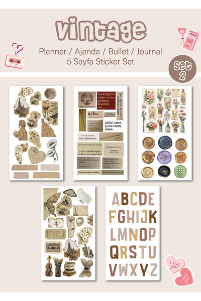 WALLHUMAN Набір наклейок «Vintage» для 5-ти календарів