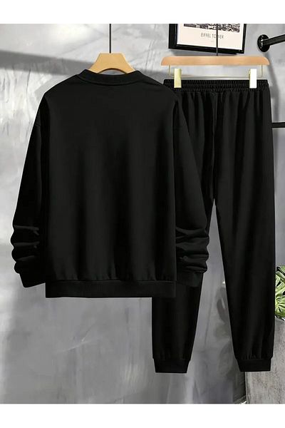 LAND MODA Milan English Printed Long Pants and Sweatshirt Set