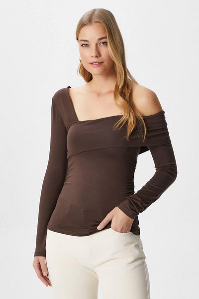 Ritnice Γυναικεία μπλούζα Fuse Shoulder Folded Brown