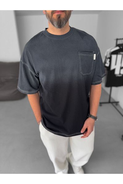 BYBASICMAN Black Washed Oversize T-Shirt with Pockets Jj-15
