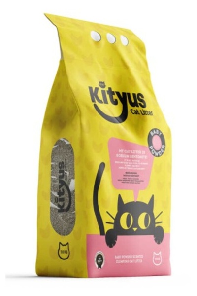 Kityus Bebek Pudralı Bentonit Kedi Kumu 10 Litre