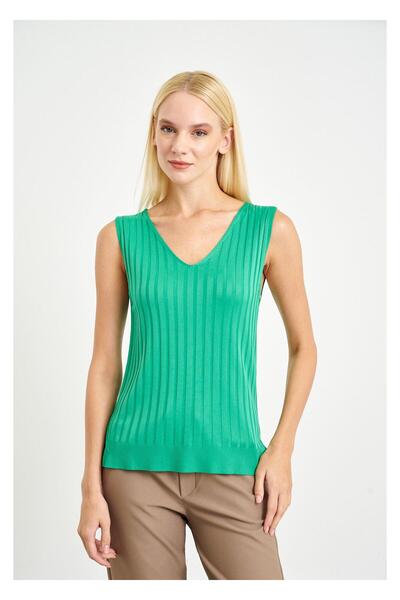 TIFFANY&TOMATO Sıfır Kol Çizgili Bluz